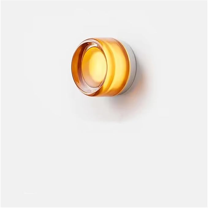 Modern LED Wall Lamp - Amber Jelly Decor Sconces for Living Room, Dining Room, Corridor & Study - Stylish Smokey Grey Home Lighting Fixture