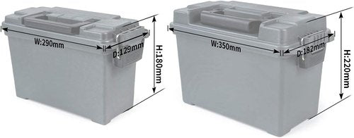 GUGULUZA Plastic Ammo Cans - 2-Pack Lockable Waterproof Storage Containers | Stackable Field Boxes for Hunting Gear