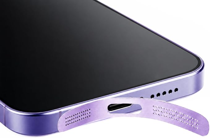 MysticHome for iPhone 17/16 Pro Accessories, 5 Pcs Cell Phone Speaker Anti-Dust Plugs, 1 Pcs USB C Dust Plug, Compatible with Speaker Dust Cover,Purple
