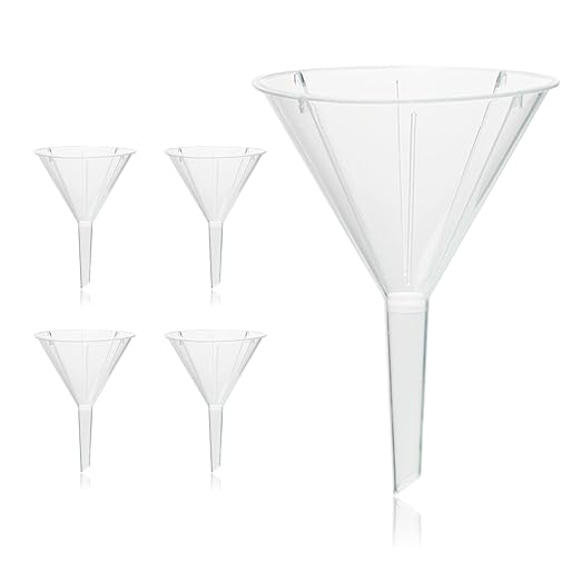 Utile 4pcs Plastic Analytical Funnel Set, PP Material, Top Diameter 98mm, Small Funnel for Lab Bottles, Recreational Activities 4512.0017.4