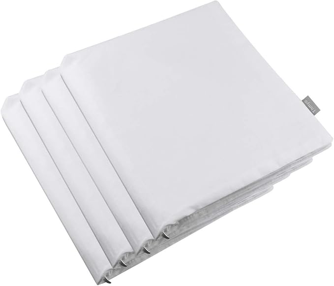 Thmyo 4-Pack 100% Cotton Comfortable Solid Decorative Throw Pillow Case, Square Cushion Cover Pillowcase Sublimation Blank Pillow Covers Valentines Day DIY Throw Pillowcase(18x18inch/45x45cm,White)