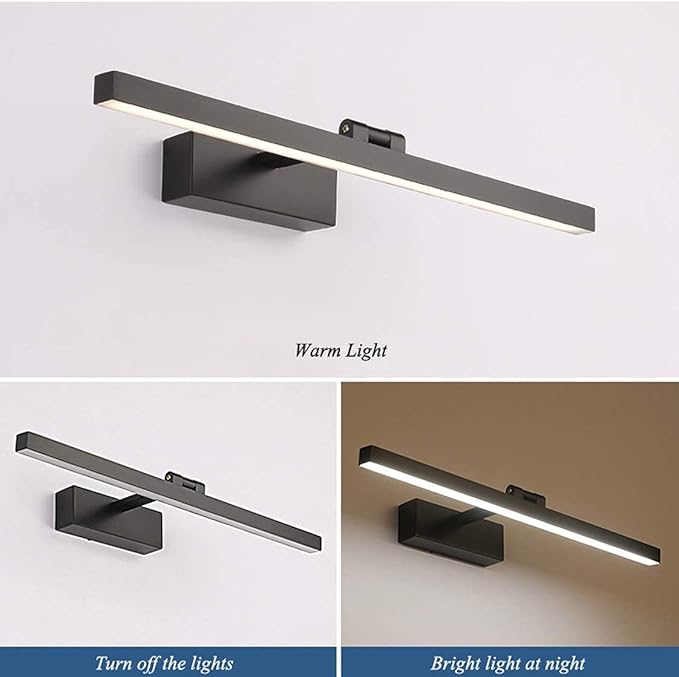 Waterproof LED Bathroom Mirror Light - 16W/70cm Adjustable Vanity Mirror Lamp with Warm Light (3000K) for Makeup and Grooming(Warm Light(3000k),12W/50cm)