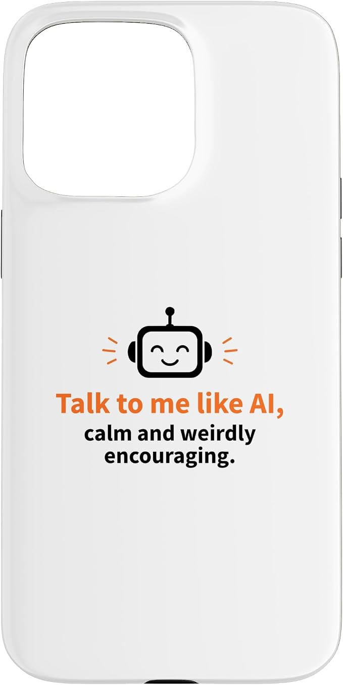 AI Robot Calm Encouraging Tech Support Case for iPhone 15 Pro Max