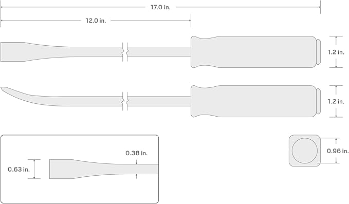 TEKTON 17 Inch Angled End Handled Pry Bar | LSQ42017 | Made in USA