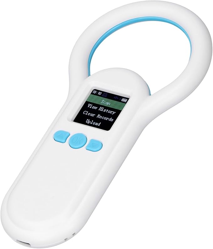 Alomejor S20 Pet Microchip Scanner, ABS Material, Fast Recognition for Dogs Cats with 1.44 Inch Display and USB Upload for Animal Management
