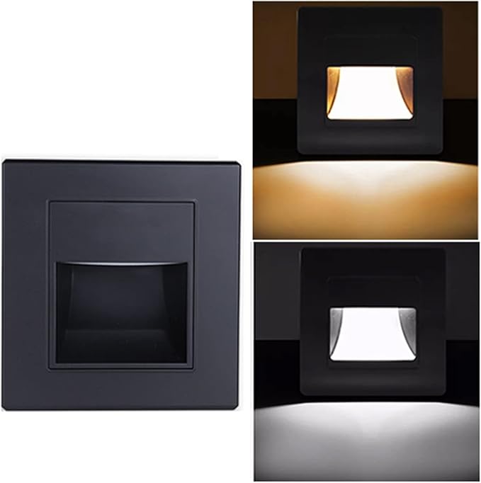 Keenso Integrated Step Light, Soft Warm Lighting for Bedside Hallway Stairs, 3 Pieces 3000K Step Lamp