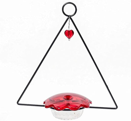 Birds Choice HSF Hummingbird Feeder, Swing Hanging Heart Bird Feeder, 3 Ounces, Red
