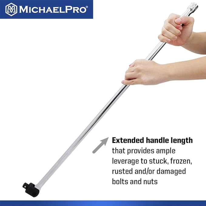 MichaelPro 1/2-Inch Drive x 30-Inch Extension Breaker Bar, Premium Cr-V Steel | MP007007