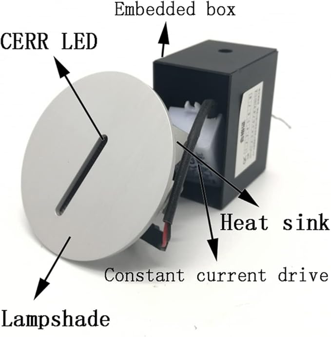 TTPP 1W LED Recessed Wall Lamp Stair Light AC85-265V Step Light Indoor Recessed Staircase Lamp Stairway Corridor Wall Foot Lamp Sconce Lights-WarmWhite-Black