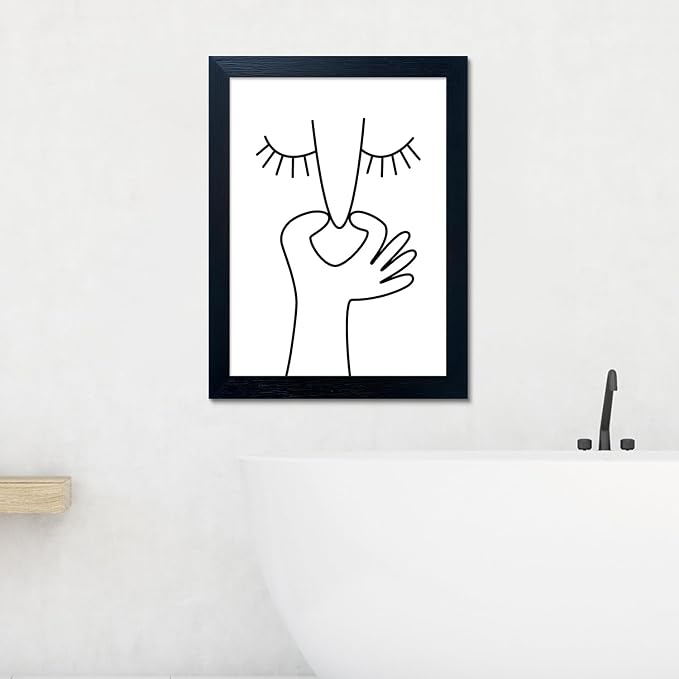 Funny Bathroom Wall Decor Black and White Bathroom Wall Art Framed Toliet Art Print Painting Decor Artwork
