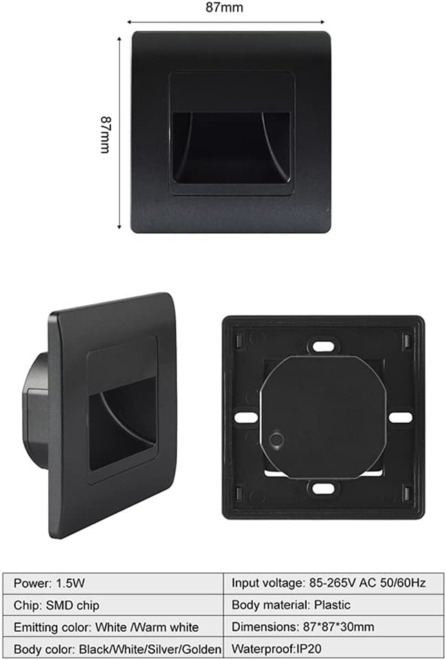 Recessed LED Stair Light Wall Lamp Motion Sensor Wall Lamp AC85-265V Step Lamp Corridor Lighting Indoor Wall Lighting 4PcsColdWhite Silver