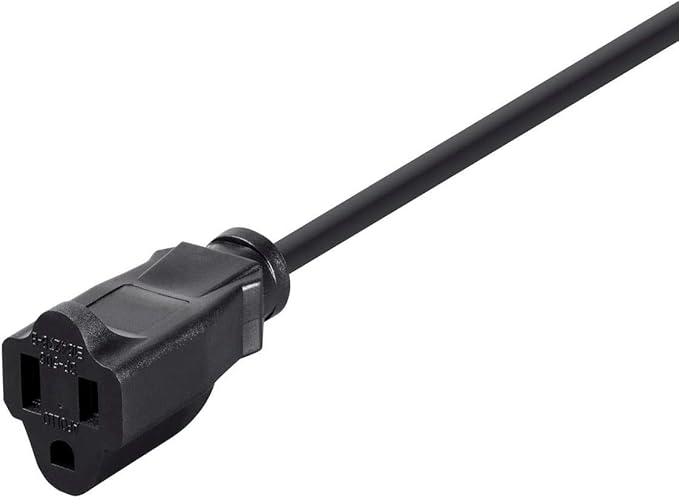 Monoprice Extension Cord - 3 Prong, NEMA 5-15P to NEMA 5-15R, 13 Amp, 1625 Watts, 16AWG, 3 Feet, Black