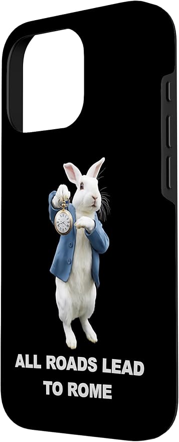 Funny AI Rabbit Meme Tshirt - All Roads Lead to Rome Humor Case for iPhone 16 Pro