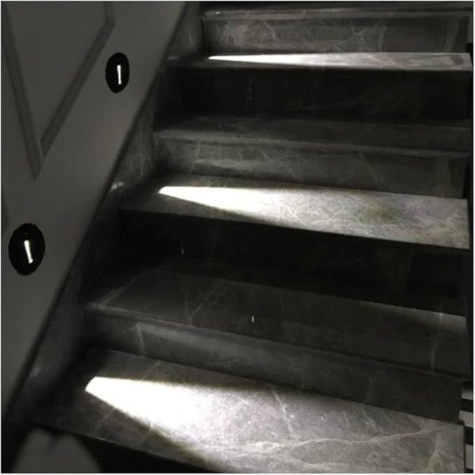 TTPP 1W LED Recessed Wall Lamp Stair Light AC85-265V Step Light Indoor Recessed Staircase Lamp Stairway Corridor Wall Foot Lamp Sconce Lights-CoolWhite-White