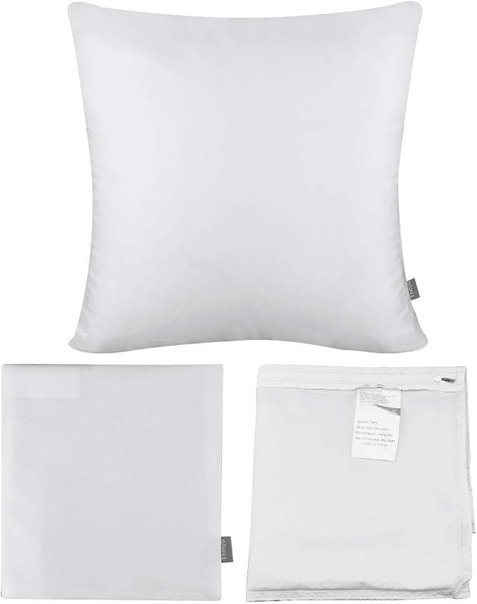 Thmyo 4-Pack 100% Cotton Comfortable Solid Decorative Throw Pillow Case, Square Cushion Cover Pillowcase Sublimation Blank Pillow Covers Valentines Day DIY Throw Pillowcase(18x18inch/45x45cm,White)