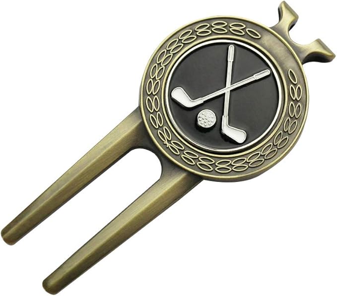 Golf Divot Repair Tool with Golf Club Skull Ball Marker Golf Gift for Golfer (Club)