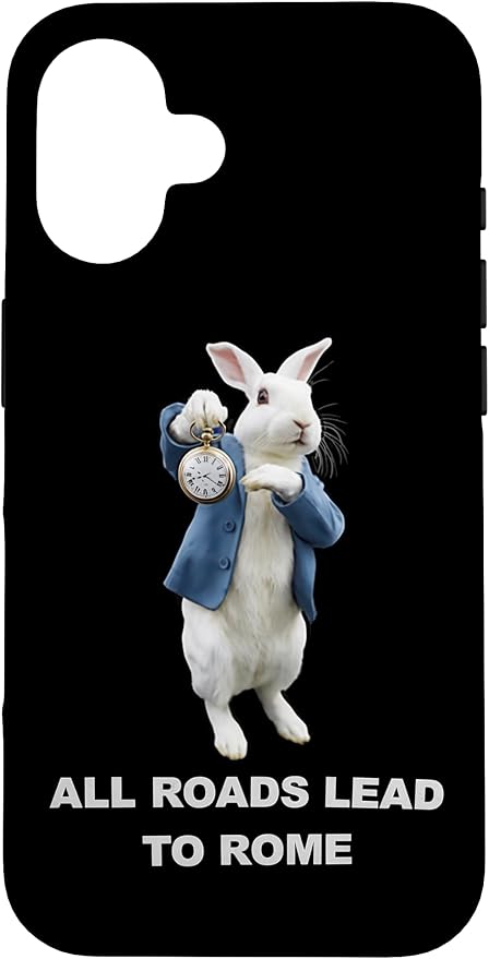 Funny AI Rabbit Meme Tshirt - All Roads Lead to Rome Humor Case for iPhone 16