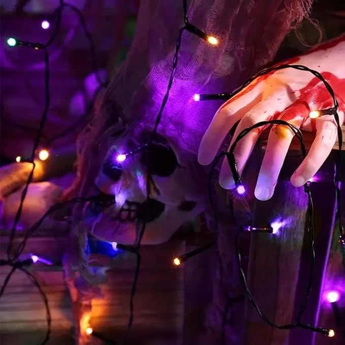 66FT 200 LED String Lights, Purple Halloween Lighting with 8 Modes, Indoor Outdoor Decorative Fairy Light for Holiday, Tree, Window, Party