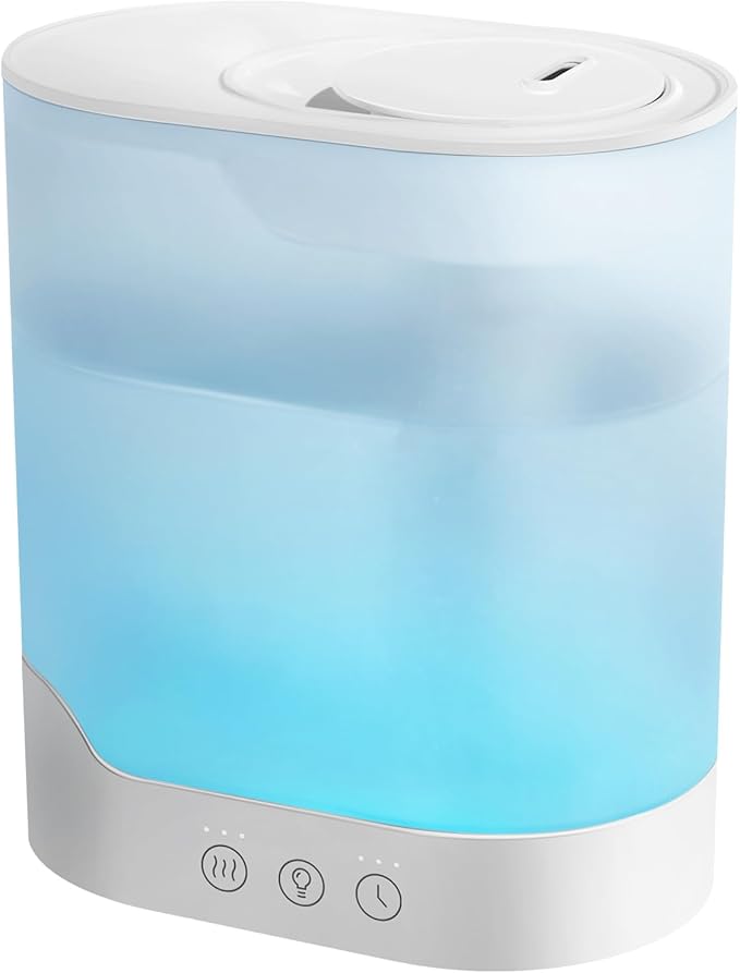 YOGIN Air Humidifier for Bedroom, 3L Top-Fill Cool Mist Humidifier & Essential Oil Diffuser, Ultra-Quiet <24dB, Smart Humidity Control, Up to 40H Runtime