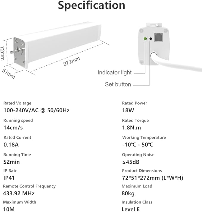 RS485 Motorized Curtain Track System, Heavy Duty Automatic Curtain Opener, Smart Electric Curtains with Remote for Ceiling Mount, 80kg Capacity (4.0 meters (157.4 inches))