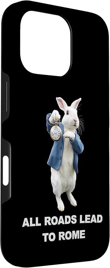 Funny AI Rabbit Meme Tshirt - All Roads Lead to Rome Humor Case for iPhone 16 Pro