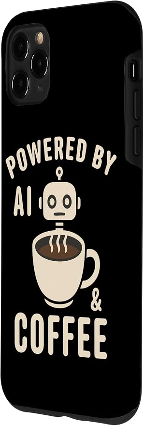 Powered by AI and Coffee Robot Case for iPhone 11 Pro Max
