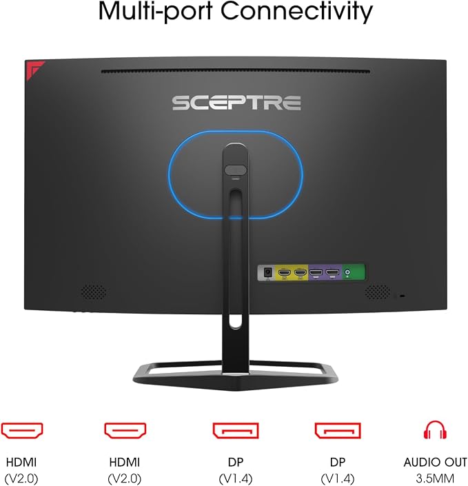 Sceptre 27-Inch Curved Gaming Monitor, FHD 1080p, 240Hz, 1500R, DisplayPort & HDMI x2, Built-in Speakers, Machine Black (C275B-FWT240 Series, 2026)