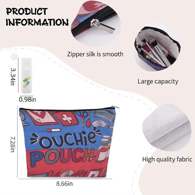 Ouch Pouch Med Kit Bag Small Nurse Medical Bag Pouch Emergency Pouches for School Camping Travel Medicine Bags for Family First Aid Kit Organizer Pouches Medication Storage Bags for Pills Ouchie Bag
