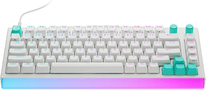 Logitech G512 X 75 TMR + Tactile Switch Mechanical Gaming Keyboard - White | Hot-Swappable 9x TMR Rapid Trigger + Tactile Mechanical Switches, Gasket, PBT Keycaps, <8K, LIGHTSYNC RGB, for PC & Mac