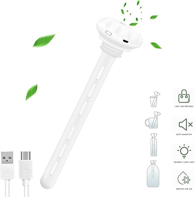 USB Cool Mist Humidifier-Portable Mini Air Humidifier for Bedroom Desk Car Travel Office Baby With Adjustable Length