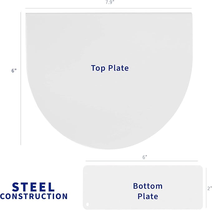 VIVO Steel Reinforcement Bracket Mount Plate for Thin, Glass, and Other Fragile Table Top Surfaces, Compatible with Most Monitor Stand C-Clamp Installations, Anti-Slip No Scratch, White, STAND-AC01RW