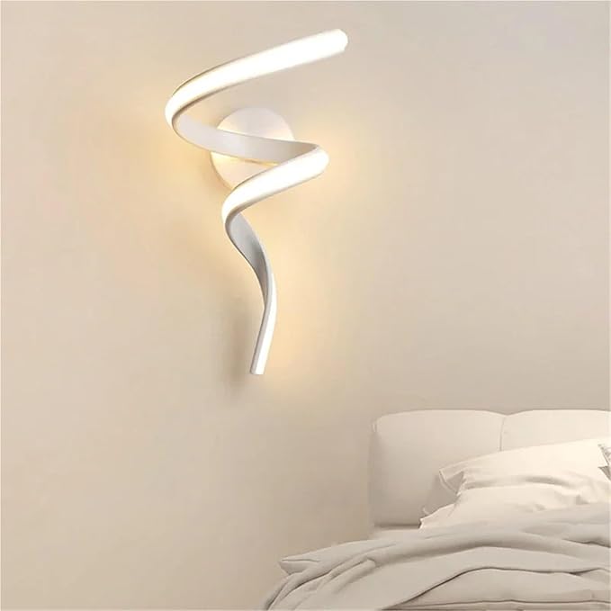 Modern Minimalist LED Wall Lamp Home Indoor Decor Wall Sconce for Living Room Bedroom Bedside Lustres Backgroud Light Decoration(Tricolor White,A-Black)