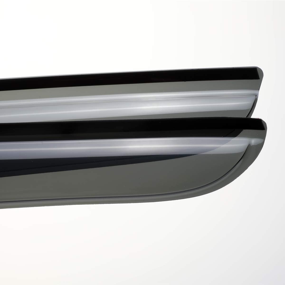 4pcs Outside Mount Style Sun Rain Guard Durable Side Window Wind Deflectors Dark Smoke Vent Window Visors Compatible with 2008-2015 Toyota Highlander
