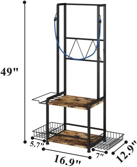 GILLAS Golf Bag Storage Garage Organizer, Golf Bag Stand Fit for 2 Golf Bags, Golf Equipment Accessories, Golf Bag Storage Rack with Wheels for Garage, Club, Shed, Basement