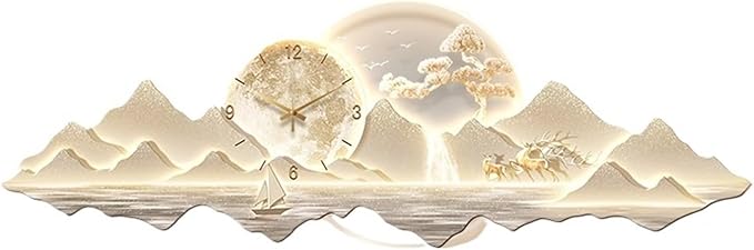 Light Luxury Clock Wall Aesthetic Creative Led Wall Watch Nordic Living Room Home Decoration(E,180x60cm)