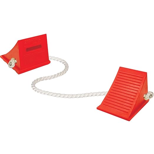 Checkers Roped Pair of Large Wheel Chocks for 32-46" Tires, Heavy Duty Wheel Chock for Semi Trucks, Utility, Tractor Trailer, 70k lb Load Capacity, Made in The USA, Polyurethane, UC1500-6-P
