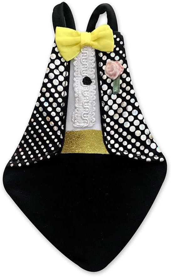 Bev's Bird Boutique Regular Flyper Adjustable Bird Diaper | Reusable, Washable Cloth | Comfort Fit for Parrot, Cockatiels, & Other Small Birds | Fashionable Avian Accessories, Retro Tux, Size 8