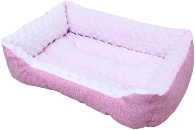 Large Dog Bed with Non-Slip Bottom, Waterproof Orthopedic Cushion, Machine Washable Rectangle Pet Mat - Thick Cozy Bed for Big Dogs(15.75''X3.94''X11.81'',Pink)