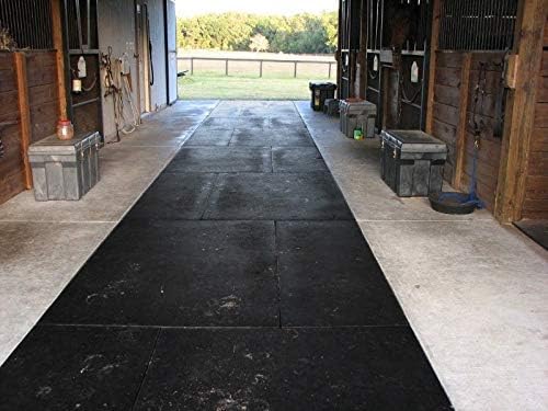 American Floor Mats - Heavy Duty Stall Tiles - Stable/Horse Tiles - Thick, Durable Rubber Flooring Solid Black 1 Corner Tile 3/4" Thick