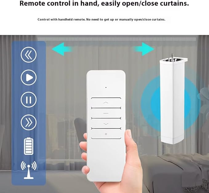RS485 Motorized Curtain Track for Ripple Fold Curtains, 1.8N Automatic Curtain Opener System, Heavy Duty Electric Curtains with Remote for Smart Home (7.0 meters (275.6 inches))