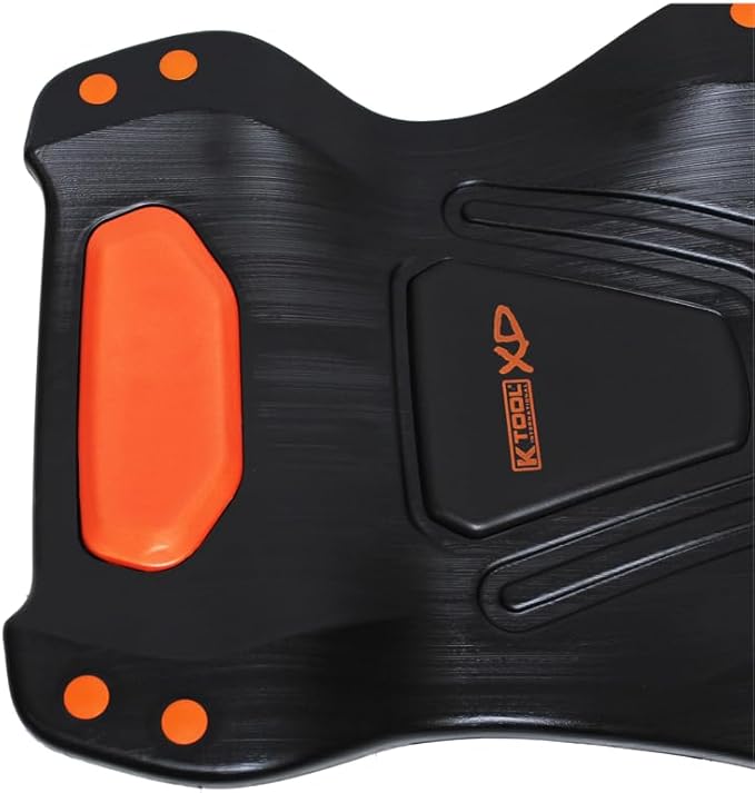 K Tool International XD74942 42" Automotive Creeper: High-Density Polyethylene Body, 440lb Capacity, Six 3" Swivel Casters, Ergonomic Head/Neck Pads, Dual Tool Trays, Low Profile Garage Design