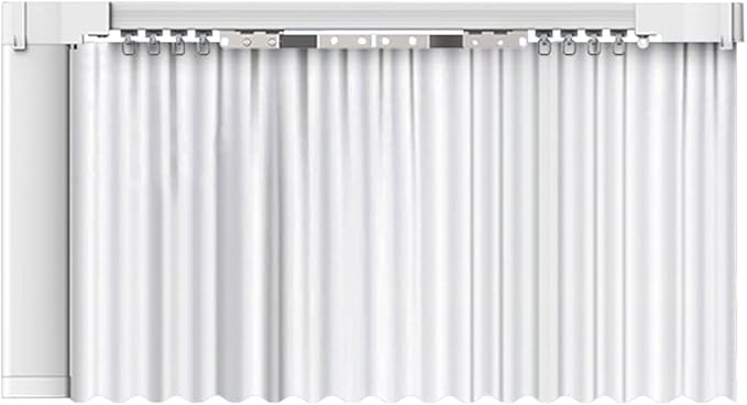 Rechargeable Motorized Curtain Tracks,Remote Control Smart Motorized Curtain Rail, Smart Curtain Opener Curtain Rod Compatible with Alexa Google Home (Zigbee Motor—4M (157.5in) Track)