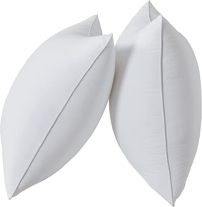 Qeils 22 x 22 Pillow Inserts Set of 2 White Throw Pillow Inserts with Soft Polyester Cover - Rectangle Square Interior Sofa Pillow Inserts Decorative Pillow Insert White Couch Pillow
