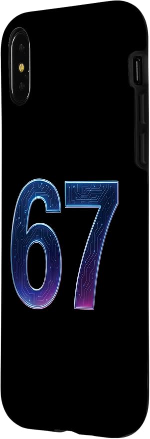 67 Meme Ai Quantum Number 67th Six Seven Tech Digital Future Case for iPhone X/XS