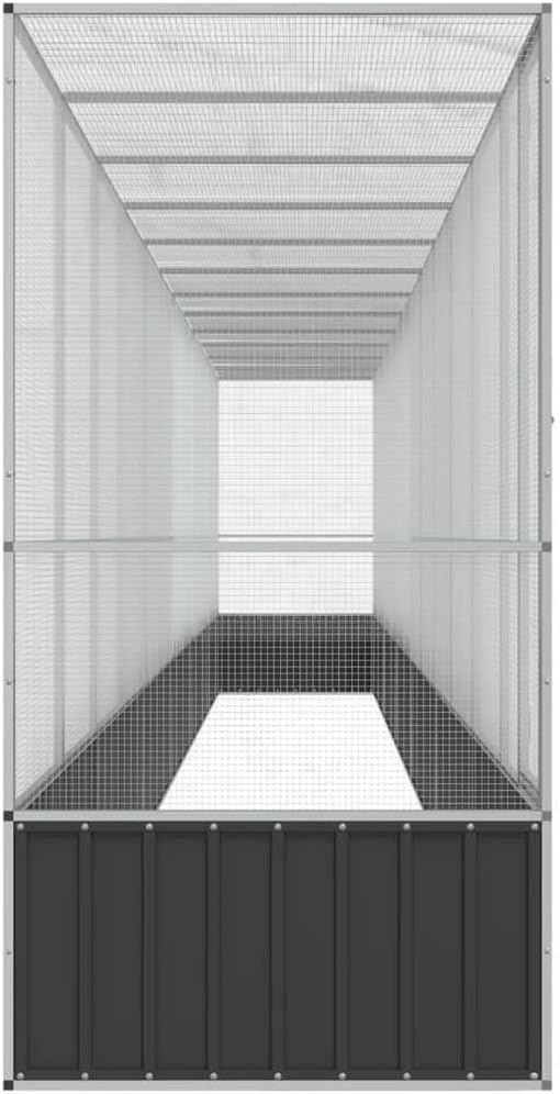 Steel Aviary with Extension, Large Bird Cage with Lockable Door, Aviary Spacious and Versatile Cage Ideal for Parakeets, Parrots, Lovebirds, Cockatiels, Pigeons, 492.3"x42.1"x83.5",-280
