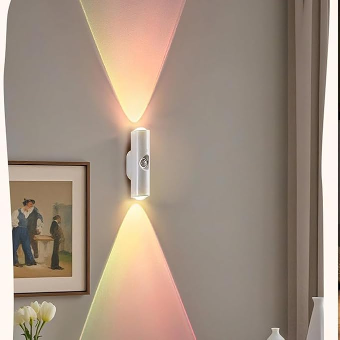 2026 New Rechargeable Smart LED Motion Sensor Ambient Light, RGB Gradient Ambient Light, Punch Free Magnetic Color Chang Motion Sensor Lights Stairs for Wardrobe, Cabinet (3 Colors*6)