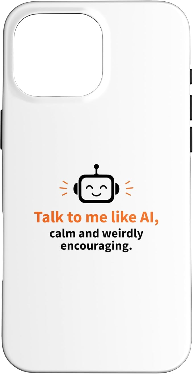 AI Robot Calm Encouraging Tech Support Case for iPhone 16 Pro Max