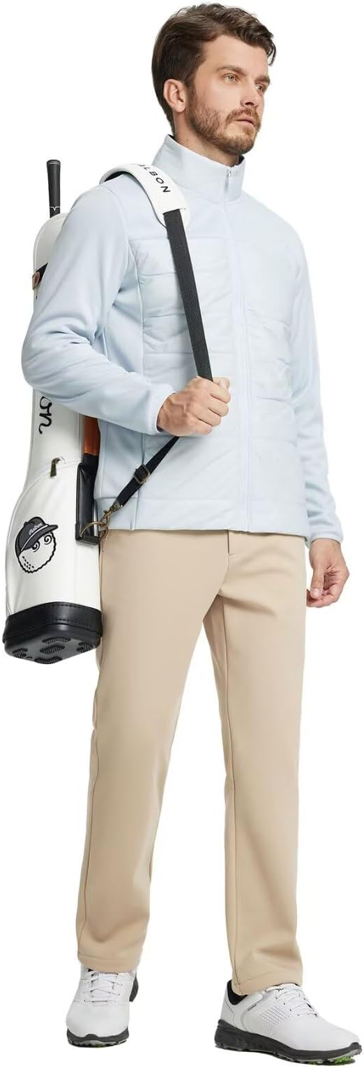 M MAELREG Golf Fleece Lined Pants Men Softshell Water-Resistant Workout Casual Outdoor Hiking Insulated Winter Pants for Men