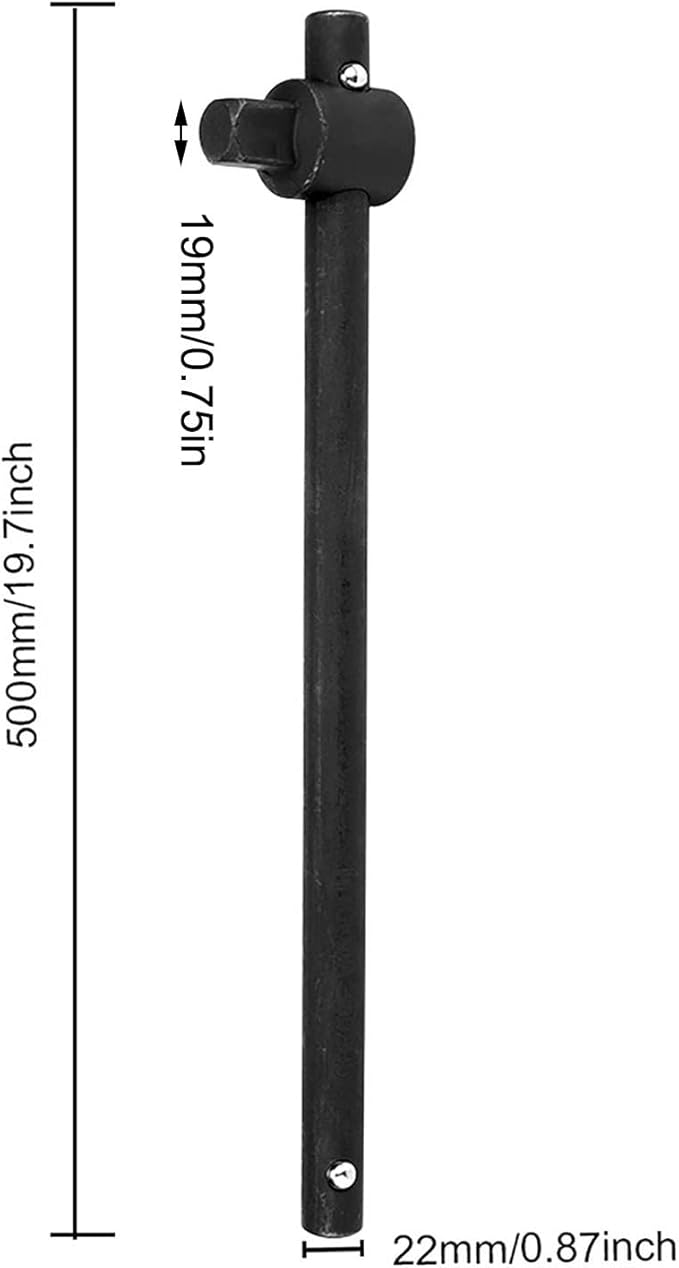 Fafeicy Sliding T Handle Socket Wrench Breaker Bar High Torsion Force Heavy Duty Steel for Vehicle Maintenance DIY(3/4" inch)