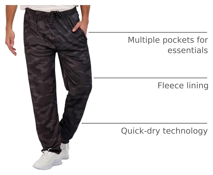 3 Pack Men's Mesh Open Bottom Sweatpants Active Athletic Workout Gym Pocket | Available in Big & Tall, Uncuffed, Elastic Waistband, Drawstring, Straight Leg, Running, Jogging, Exercise, Training, Sports
